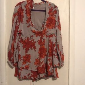 Free People Red Floral Dress